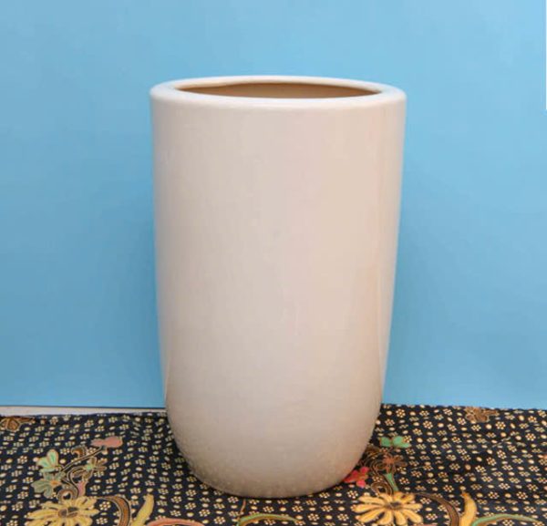 Chậu sứ trắng tròn cao trồng cây